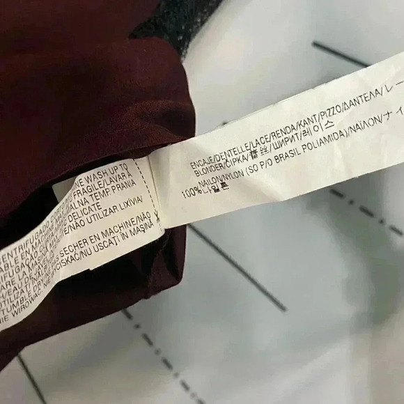 Zara Red Lace Insert V Neck Top - Picture 5 of 5